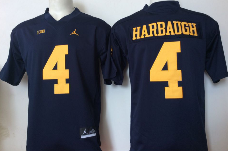 NCAA Youth Michigan Wolverines Blue Jordan 4 jerseys